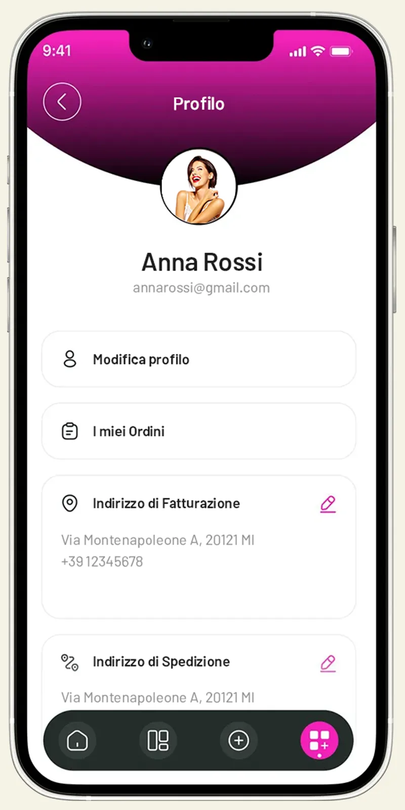 Dress Up app profile screen